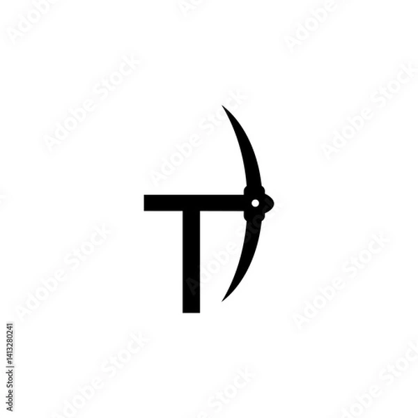 Obraz letter t initial miner tools monogram logo