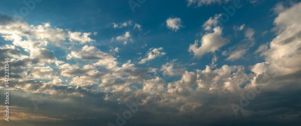 Fototapeta Dramatic evening clouds over the horizon