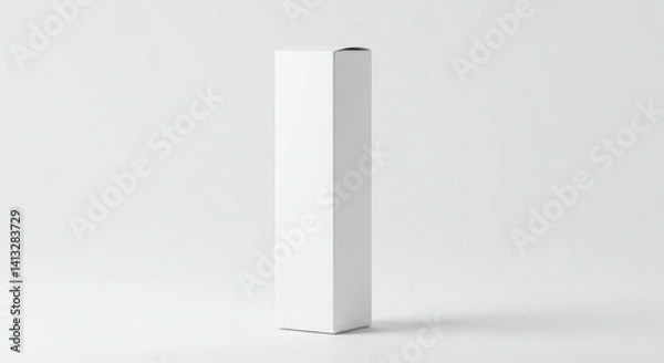Obraz Tall and Slim Plain White Cardboard Pasta Box Mockup