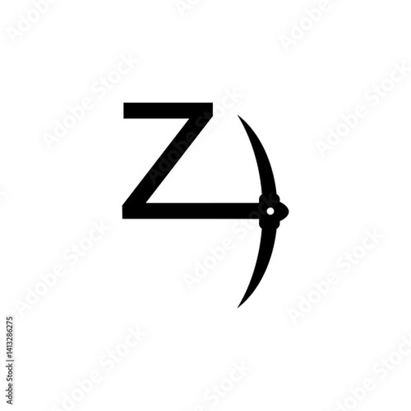 Obraz letter z initial miner tools monogram logo