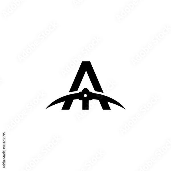 Obraz letter a initial miner tools monogram logo