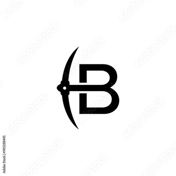 Obraz letter b initial miner tools monogram logo