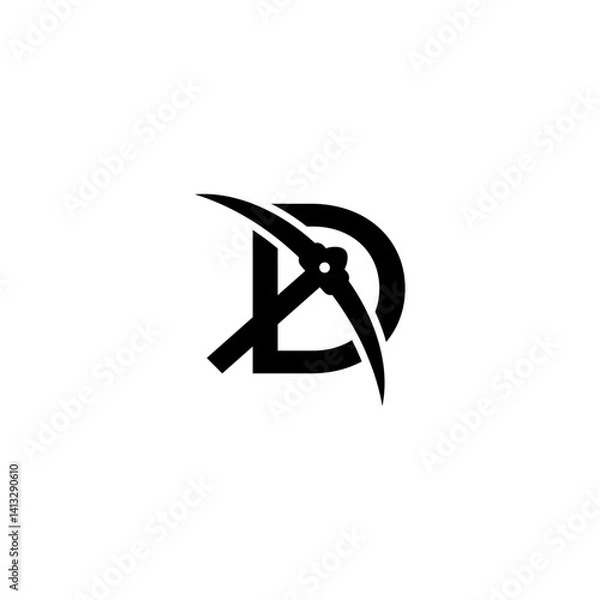 Obraz letter d initial miner tools monogram logo