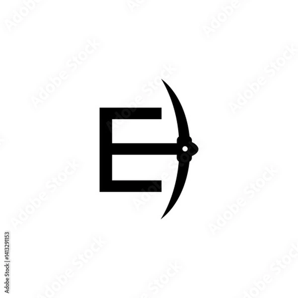 Obraz letter e initial miner tools monogram logo