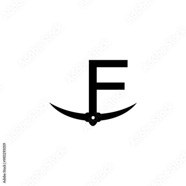 Obraz letter f initial miner tools monogram logo