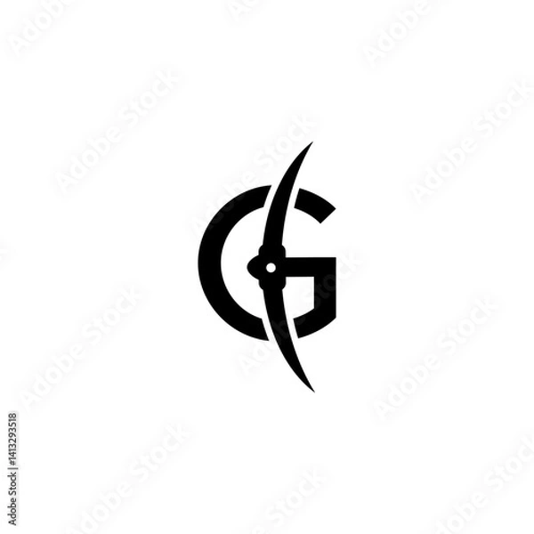 Obraz letter g initial miner tools monogram logo
