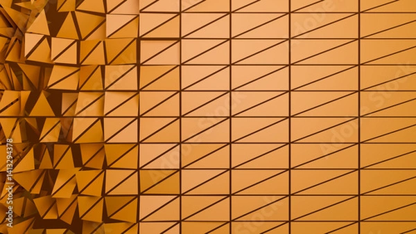 Obraz Low Poly Tile Destruction Abstract Background 3D illustration