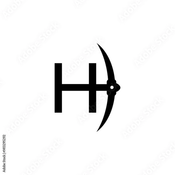 Obraz letter h initial miner tools monogram logo