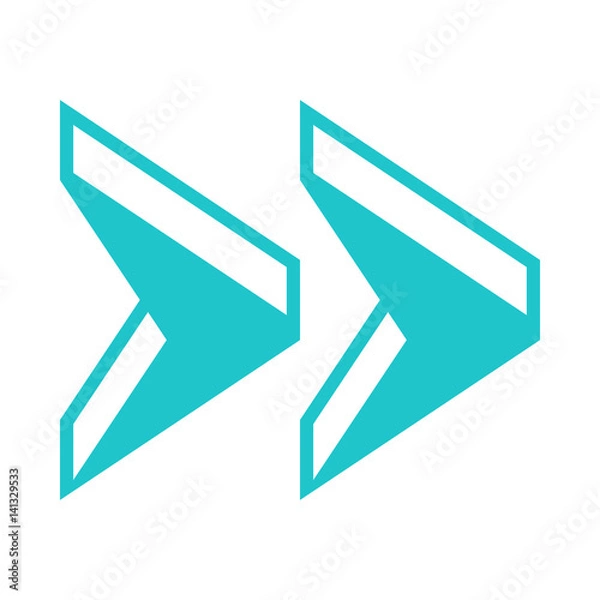 Fototapeta 3D Arrow Sign Three Dimensional Icon