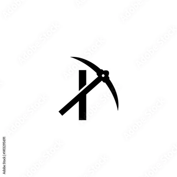 Obraz letter i initial miner tools monogram logo
