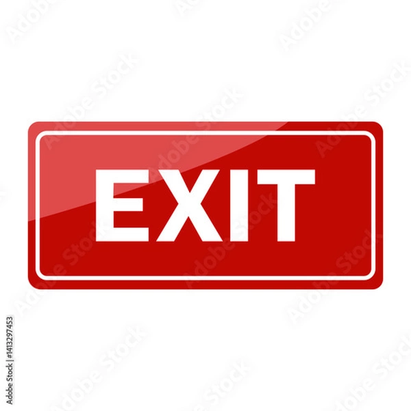 Obraz Red exit sign icon