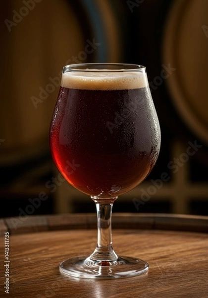 Obraz A barrel-aged ale in a goblet with oak notes and vanilla.