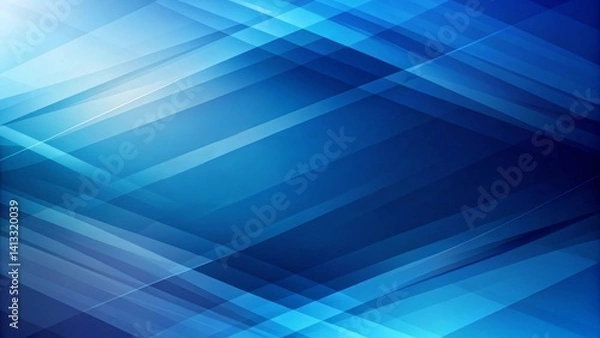 Fototapeta Abstract minimalistic blue background with sharp lines, professional serene design