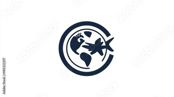 Fototapeta Abstract Earth Icon, Global Connection,  Worldwide Symbol, Possible Use Background or Logo Design