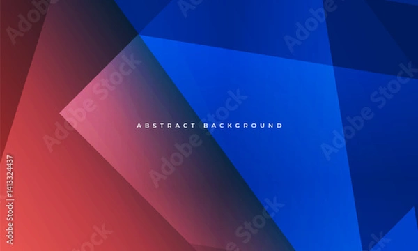Fototapeta Red and blue modern abstract geometric background with diagonal lines and shapes. Vector illustration