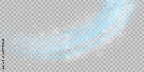 Obraz Air flow set of vector elements on a white background. Abstract light effect blowing from an air conditioner, purifier or humidifier. Dynamic blurred flow motion.