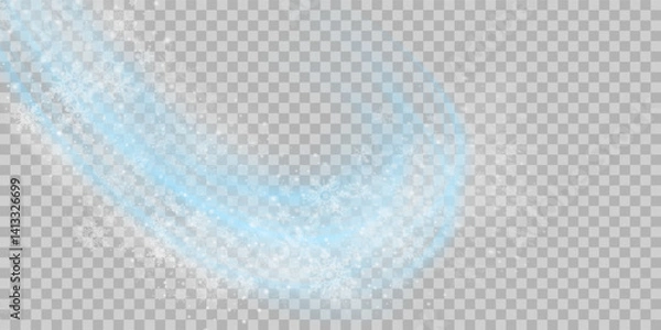 Fototapeta Air flow set of vector elements on a white background. Abstract light effect blowing from an air conditioner, purifier or humidifier. Dynamic blurred flow motion.