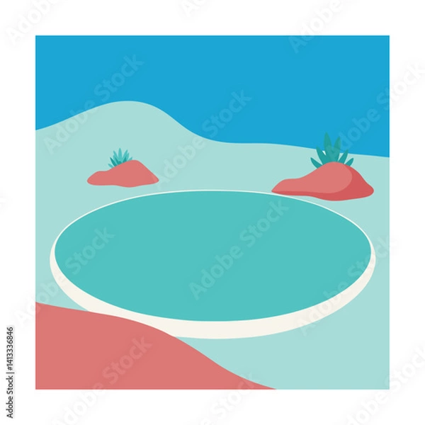 Fototapeta cliffs beside the sea with waves below