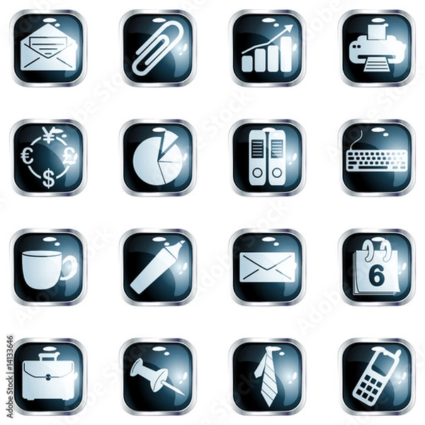 Fototapeta Square High-gloss office buttons