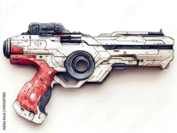 Obraz Futuristic Design of a Detailed Energy Weapon With Unique Features