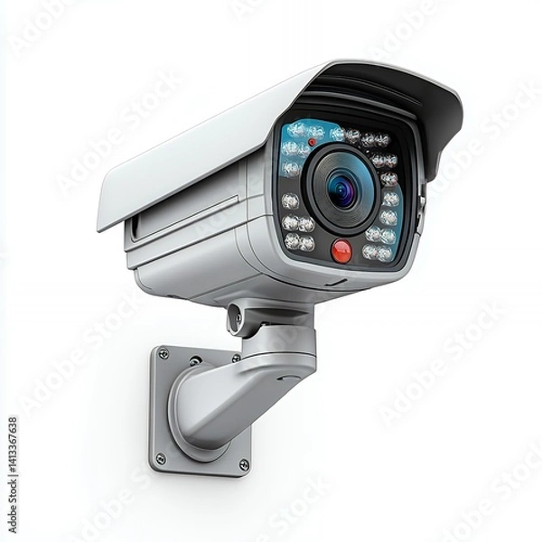 Obraz Surveillance Camera Mounted on the Wall for Security Monitoring