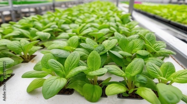 Obraz Vertical farming techniques showcase sustainability and innovation in urban agriculture within a repurposed warehouse environment