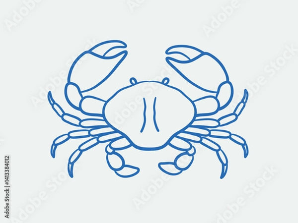 Fototapeta Hand-drawn crab Illustrations. Line art, ink, minimalist style. Vector illustration. Summer collection.