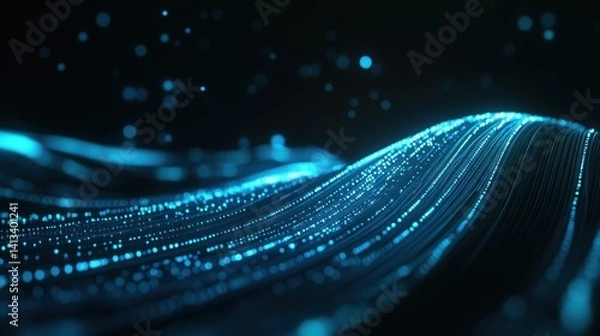 Fototapeta Futuristic Blue Circuit Network – High-Tech Glowing Background for Innovation, Cybersecurity, AI, and Digital Communication Projects