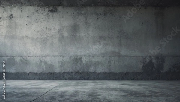 Obraz An aged concrete wall serves as a textured background with stained dirt.