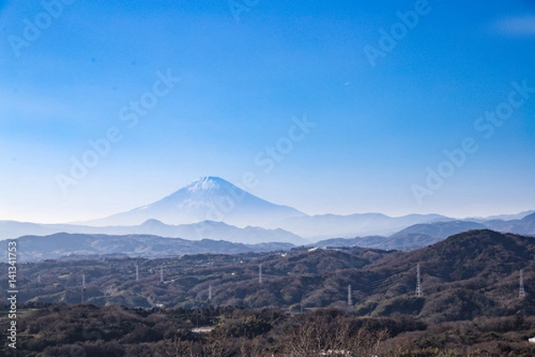 Fototapeta 湘南平から眺める富士山