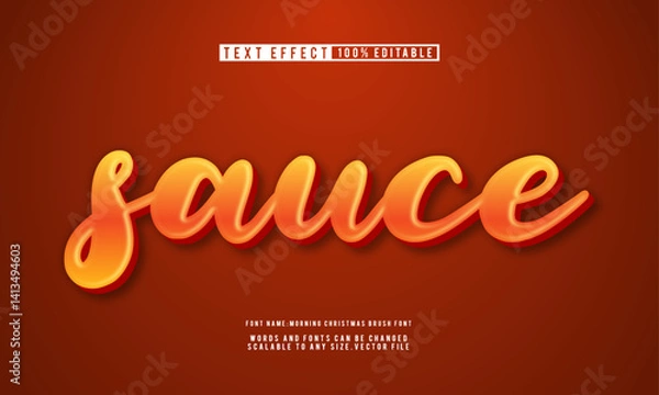 Obraz Editable text effect in a delicious food sauce, perfect for culinary designs.