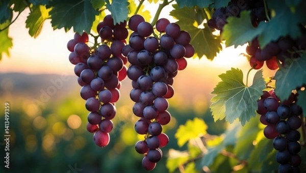 Obraz Mature grape fruit under sunlight