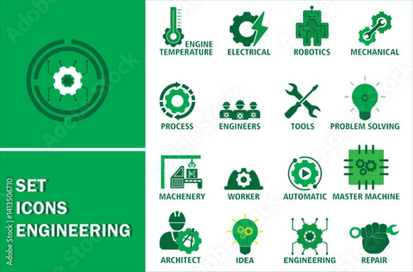 Obraz Collection of icons set related to civil engineering.
Vector illustration