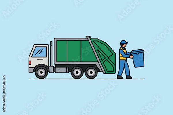 Obraz Garbage truck icon, recycling concept
