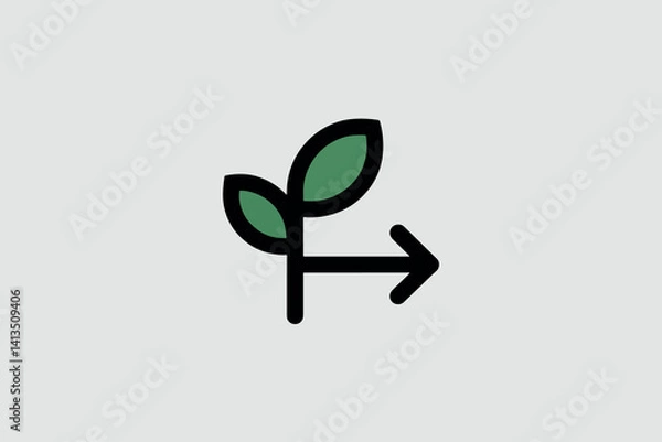 Obraz Vector illustration arrow with plant