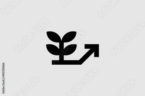 Obraz Vector illustration arrow with plant