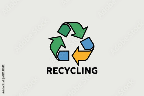 Obraz Recycling symbol icon