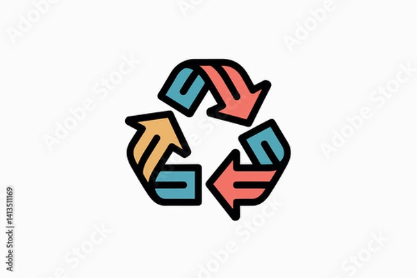 Obraz Recycling symbol icon