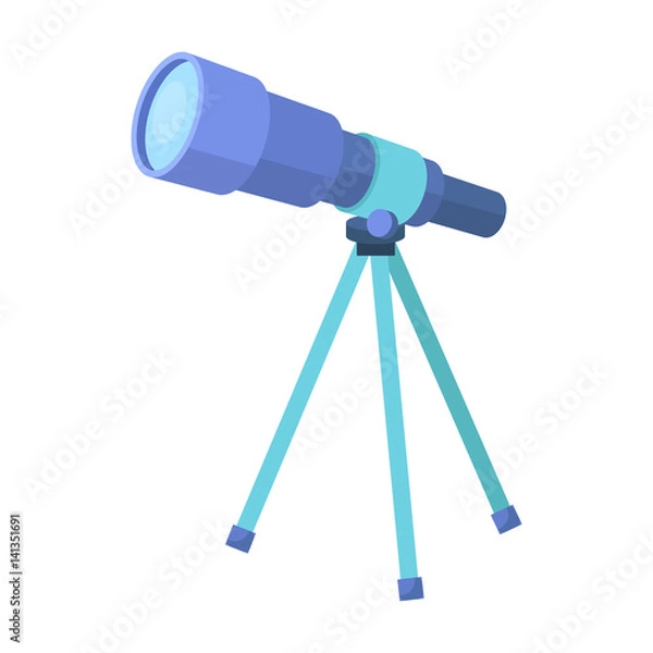 Obraz Telescope for schools. Device for astronomy. Device for inspection of the stars.School And Education single icon in cartoon style vector symbol stock illustration.