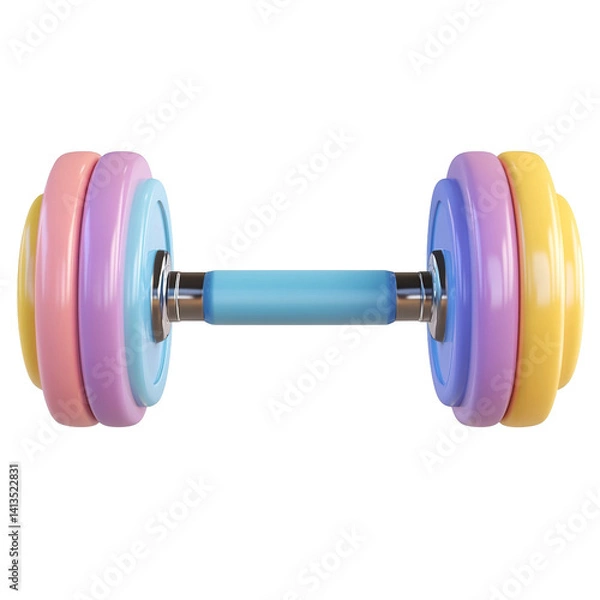 Fototapeta Colored gym weight isolated on transparent background