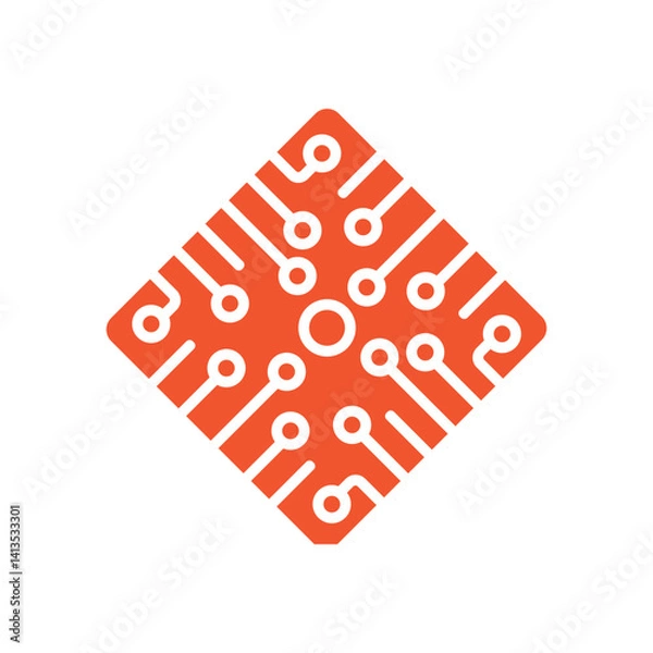 Obraz A diamond-shaped logo that symbolizes the network, connection