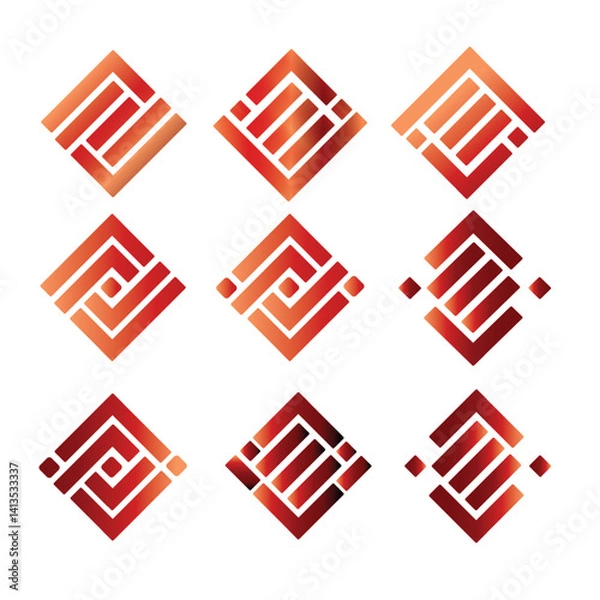 Obraz A diamond-shaped logo that symbolizes the network, connection