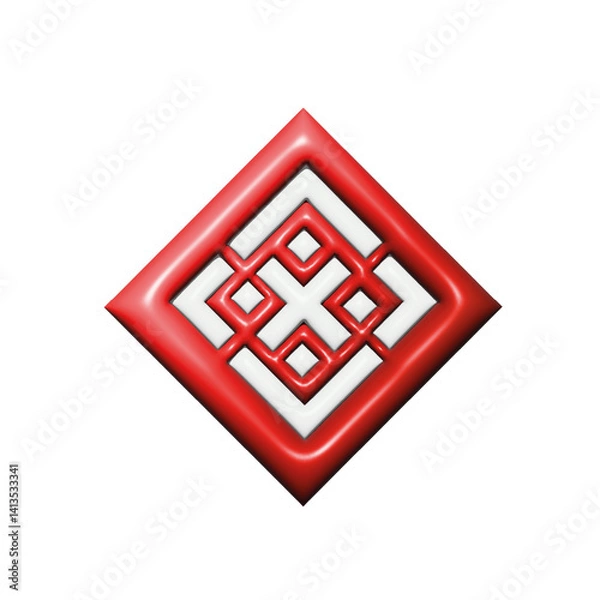 Obraz A diamond-shaped logo that symbolizes the network, connection