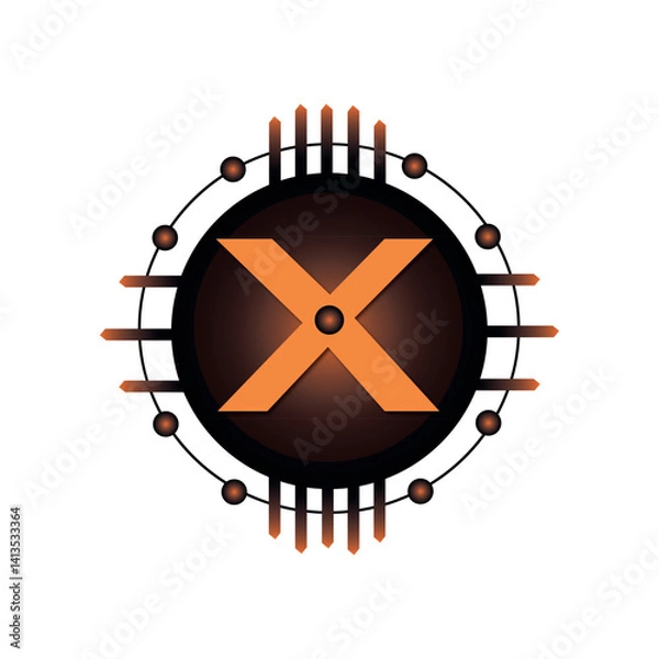 Obraz logo with the element of the letter X