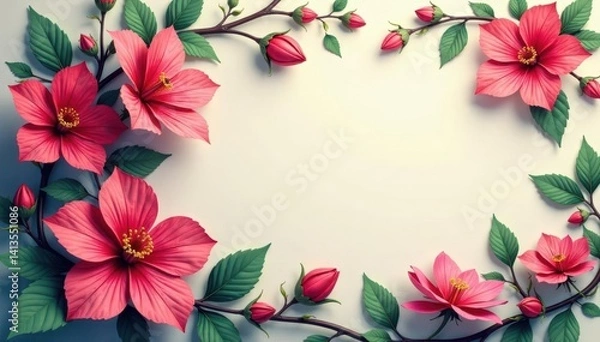 Fototapeta Intricate blooms, swirling vines, overlapping petals, wallpaper, repeating