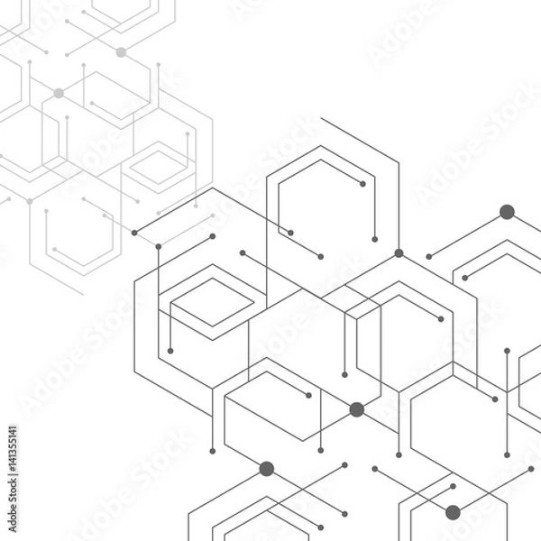 Fototapeta Geometric lines and dots