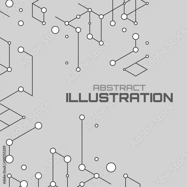 Fototapeta Geometric lines and dots