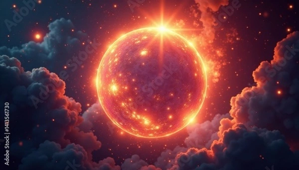 Fototapeta Radiant energy emanates from an otherworldly circle , Otherworldly, Abstract, Mysterious