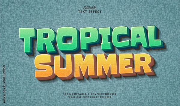 Obraz Tropical Summer Editable Text Effect Style Vintage