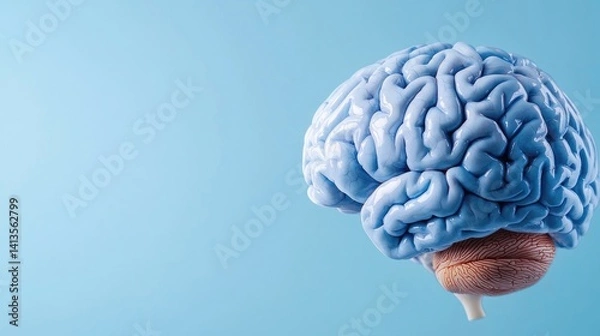 Fototapeta Blue brain balloon creative concept for intelligence memory and cognitive health